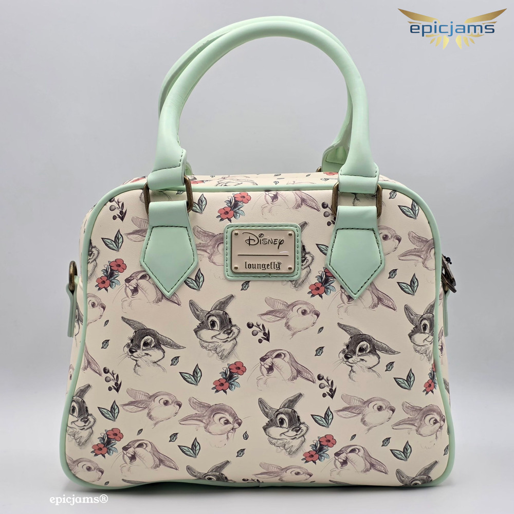 Loungefly Disney Bambi Thumper & Flowers Green Crossbody Bag Purse New
